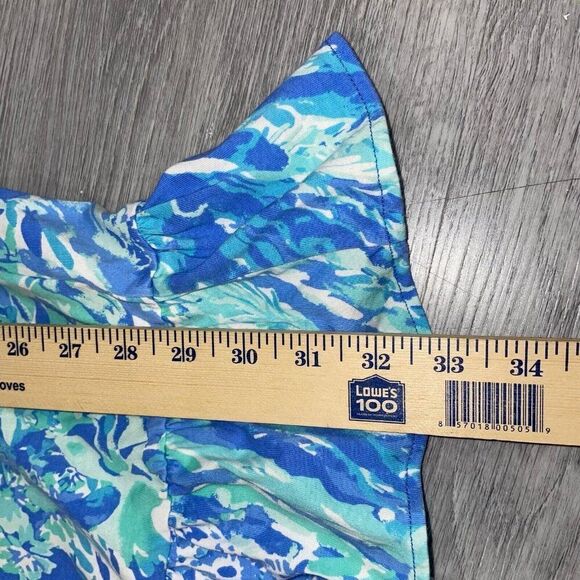 Lilly Pulitzer Women’s XXS Blue Hey Soleil Rejina Dress Flutter Sleeves Flounce - Picture 5 of 9